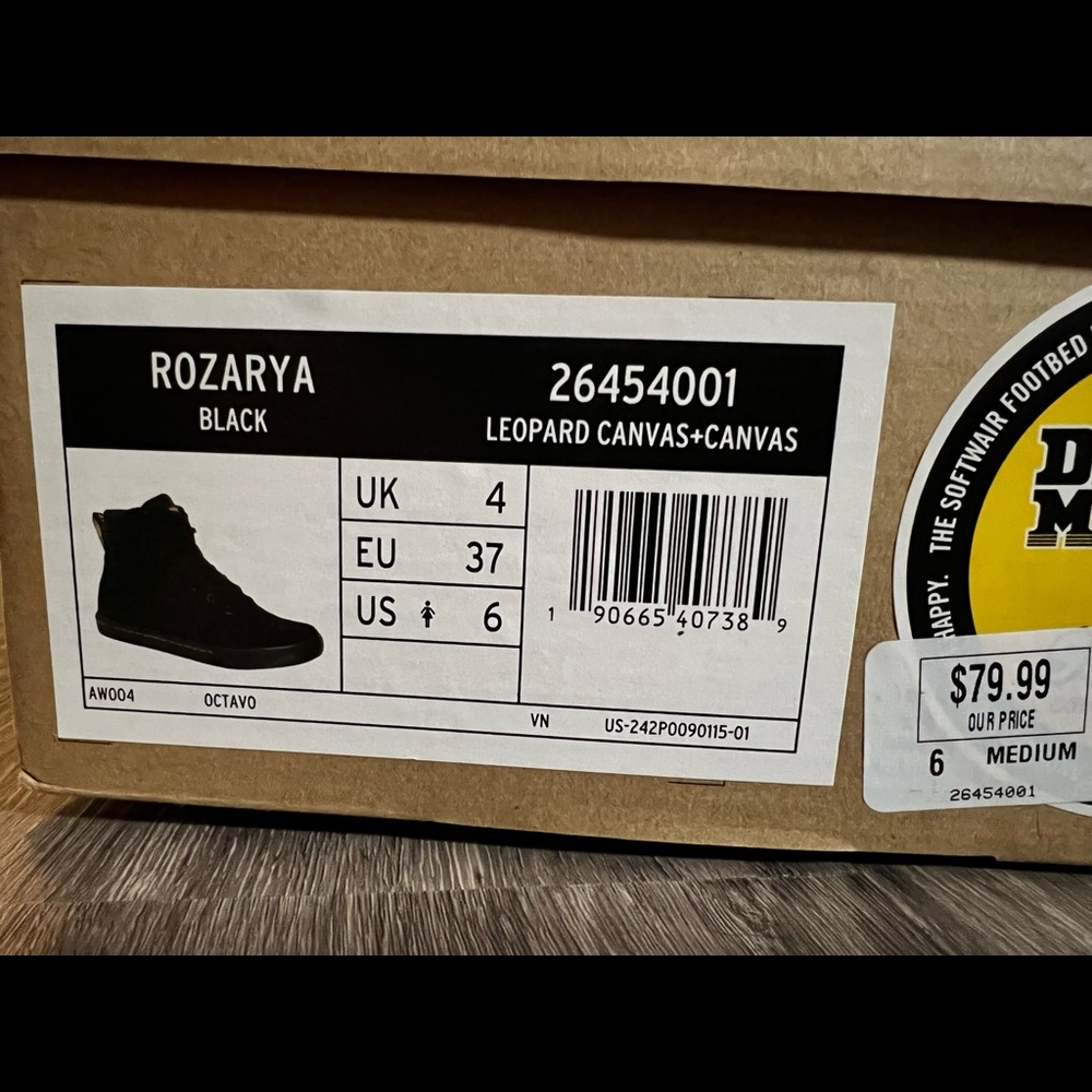 Dr. Martens Leopard Canvas Black size 6